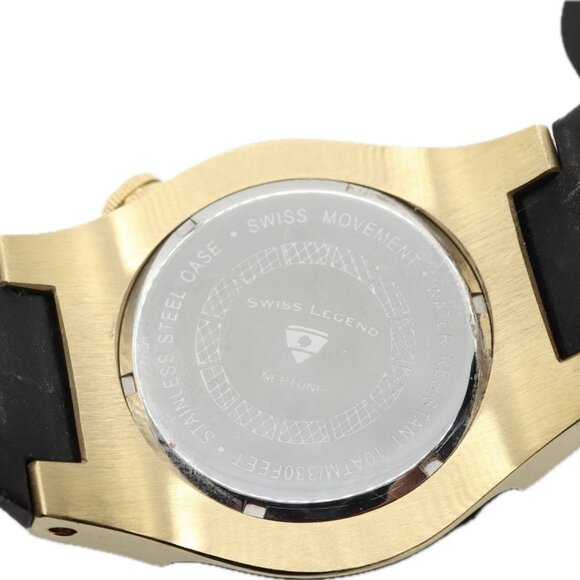 53mm Swiss Legend Neptune Gold Men's Quartz Wristwatch Swiss Stainless Steel - Picture 3 of 6